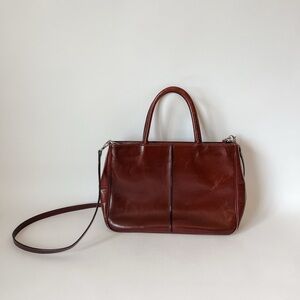 Vintage HOBO Reddish Brown Leather Shoulder Crossbody Bag